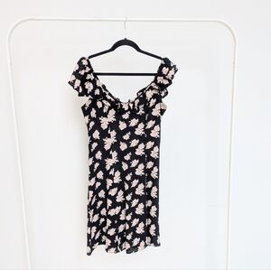 Le Chateau Black Floral Mini Dress